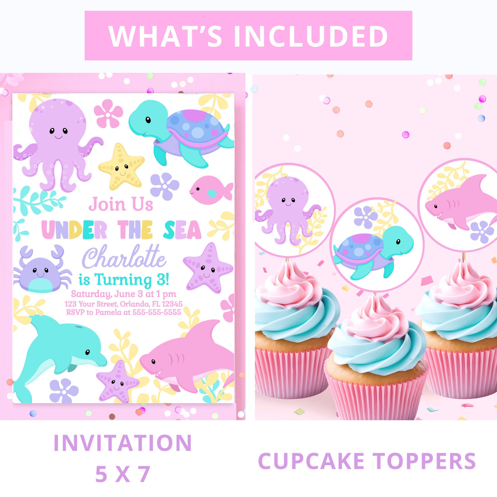Under the Sea Birthday Party Bundle Under the Sea Invite Under the Sea ...