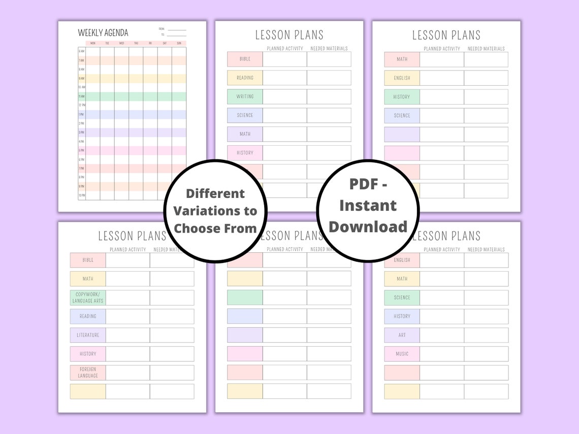 Homeschool Planner Homeschool Schedule Homeschool Printable - Etsy