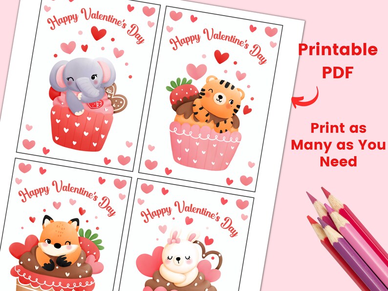 Printable Valentine Classroom Cards Classroom Valentines - Etsy