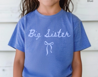 Big Sister Shirt Coquette Bow Shirt Big Sister TShirt Big Sister Shirt Announcement Gift for New Sister Promoted to Big Sister Toddler Shirt
