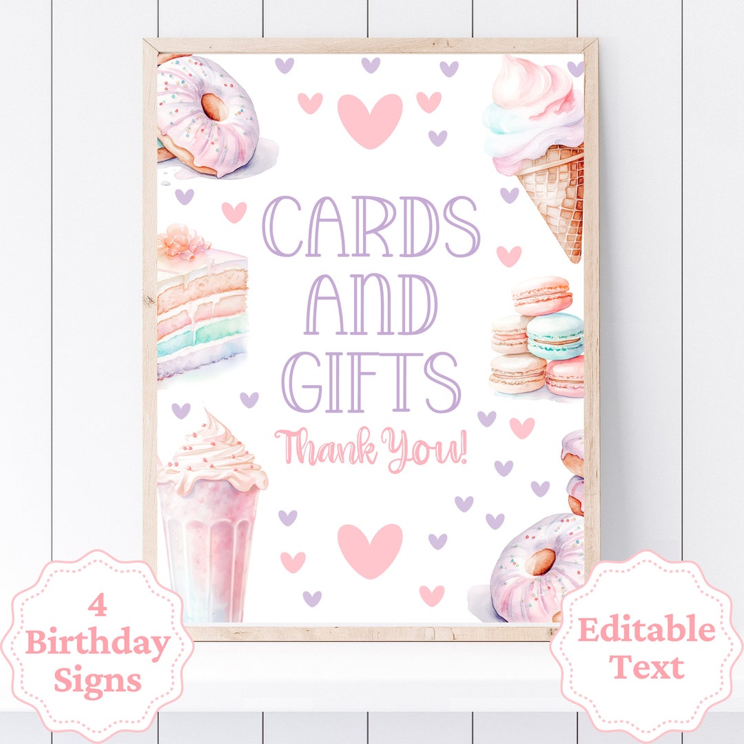 She is a Sweet One Decorations Custom Sign Template Editable Table Sign ...
