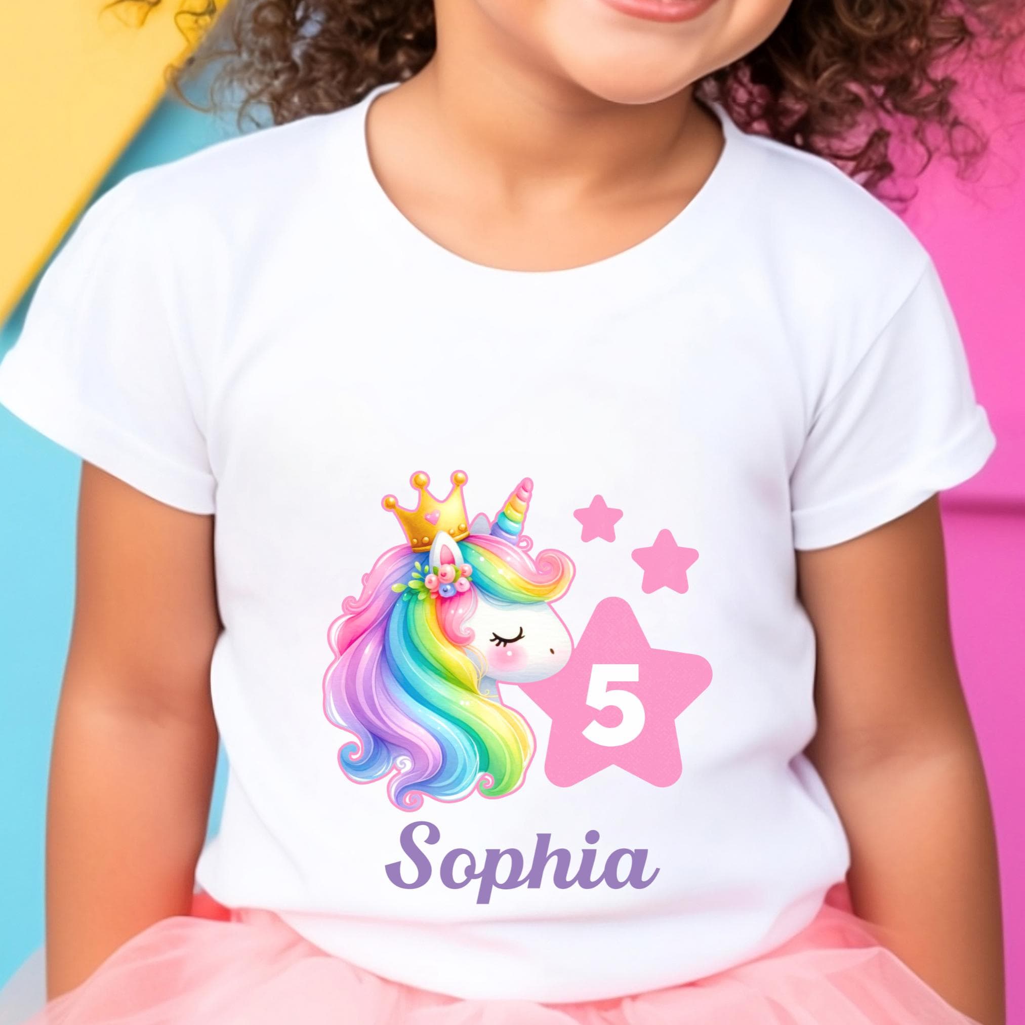Personalized Unicorn Shirt Custom Birthday Tee Unicorn Birthday Tee Rainbow Unicorn Name Shirt Girls Custom Shirt Girl Birthday T-Shirt Name