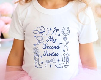Girl 2nd Rodeo Shirt Girl Rodeo Party Cowgirl 2nd Birthday Western Birthday TShirt Wild West Birthday T Shirt My Second Rodeo Girl 2T Tee