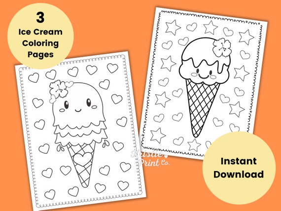 Ice Cream Party Favor Game Coloring Page and Activity Booklet