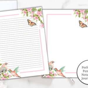 Bird Stationary Printable, Spring Stationary, Vintage Stationery ...