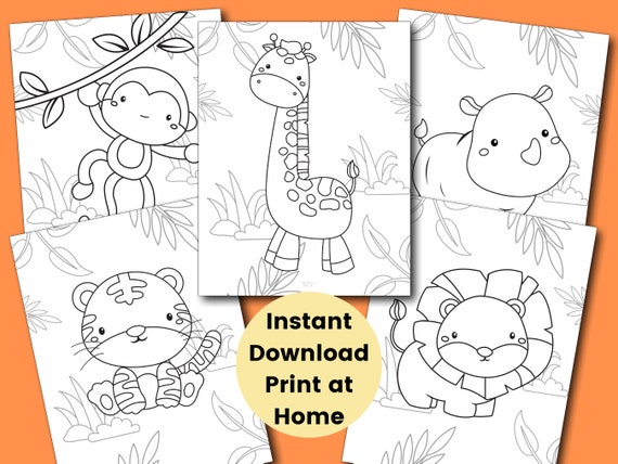 Safari Coloring Pages for Kids Kids Party Games Jungle