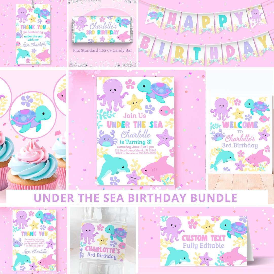 Under the Sea Birthday Party Bundle Under the Sea Invite Under the Sea ...
