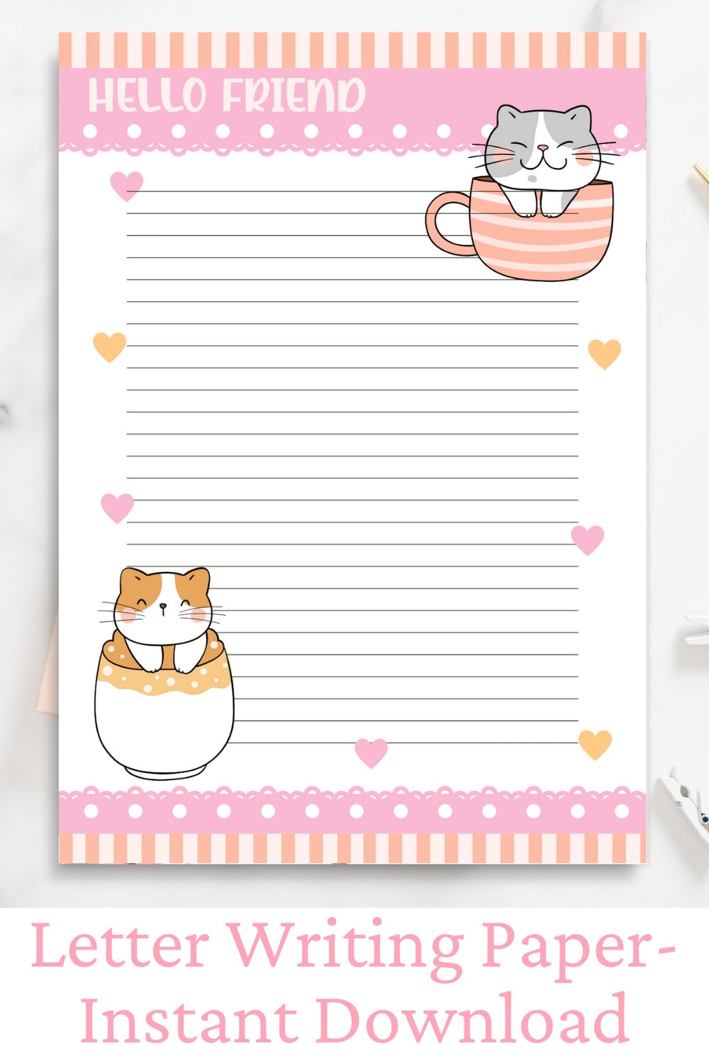cat-stationery-kawaii-stationery-printable-printable-kawaii-letter-paper-cute-kids-stationary-cat-in-mug-kitten-cat-stationary-paper-etsy