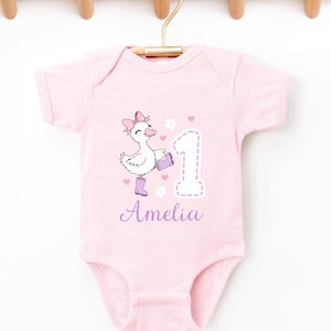 Custom Birthday Girl Shirt with Goose Birthday Party 1St Birthday Outfit Girl First Birthday Shirt Goose 1st Birthday Girl 1St Birthday Tee