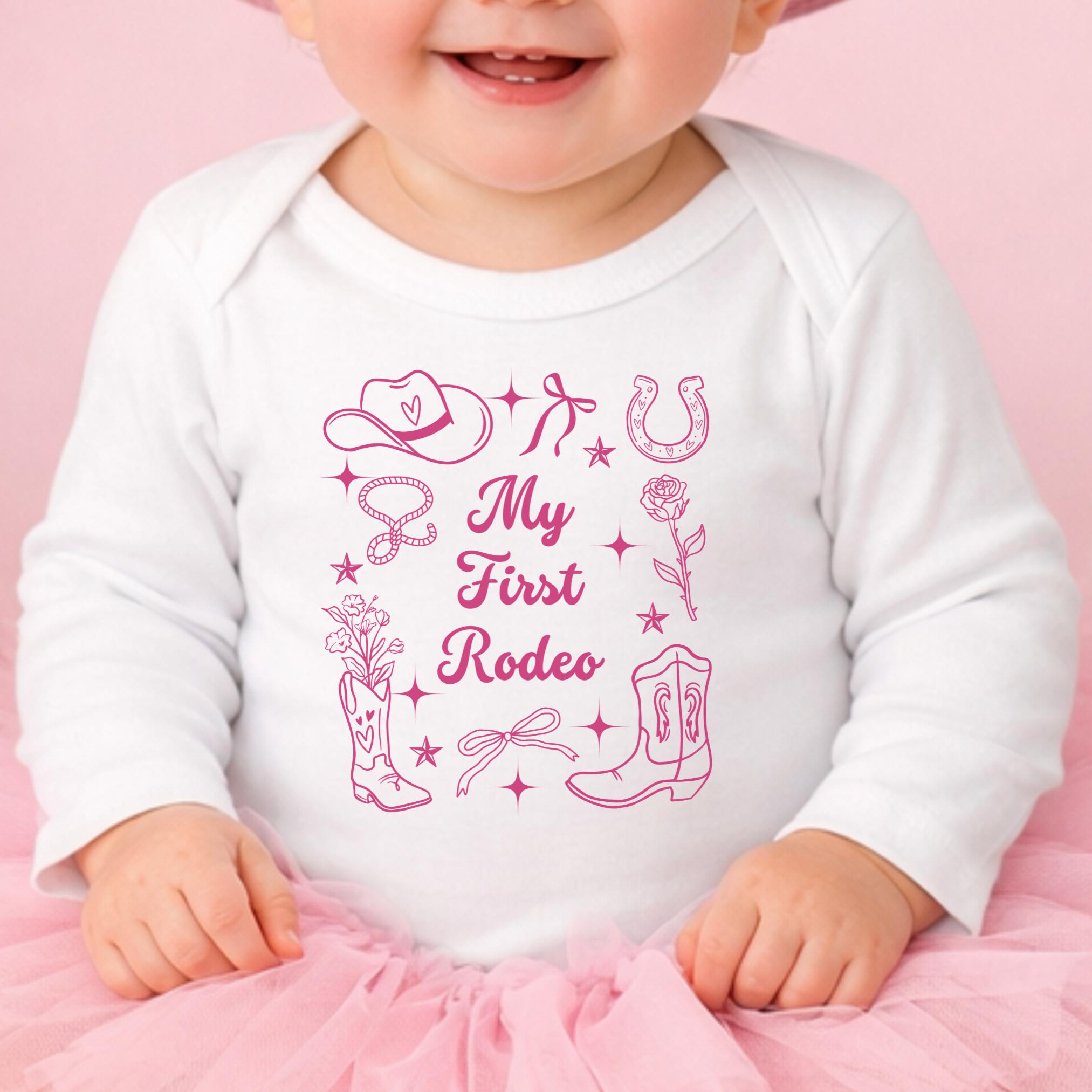 First Rodeo Birthday Bodysuit Girl 1st Rodeo Birthday Shirt Girl My ...