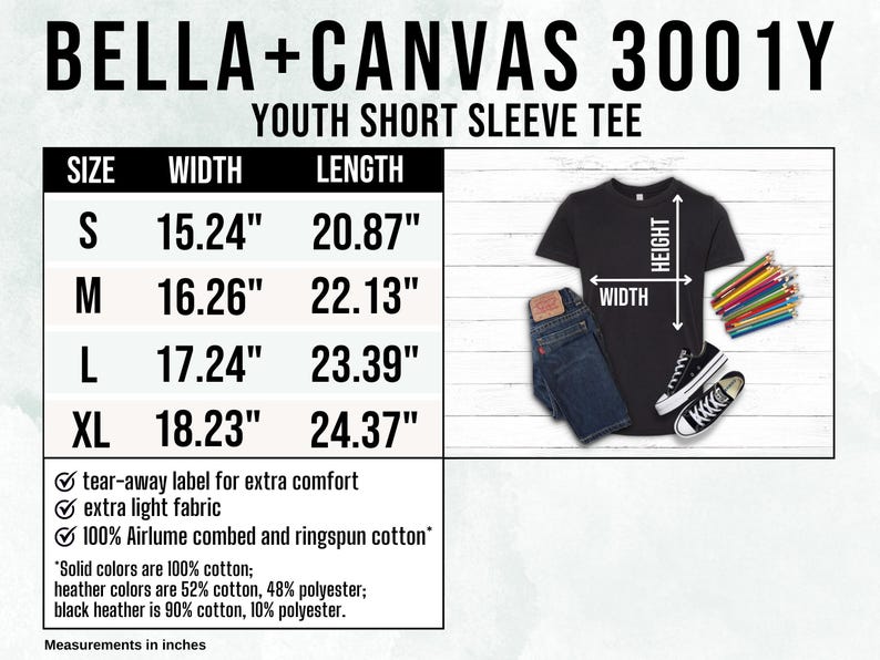 Peut inclure: T-shirt noir &agrave; manches courtes pour jeunes avec tableau des tailles. Mesures en cm : S (38,7 cm de largeur, 53,0 cm de longueur), M (41,3 cm de largeur, 56,2 cm de longueur), L (43,8 cm de largeur, 59,4 cm de longueur), XL (46,3 cm de largeur, 61,9 cm de longueur).
