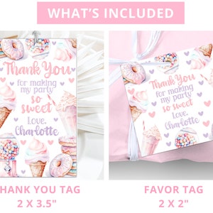 Sweet One Birthday Bundle Sweet One Party 1St Birthday Bundle Girl First Birthday Decor Editable Templates Ice Cream Donut Invitation SWE1 image 4