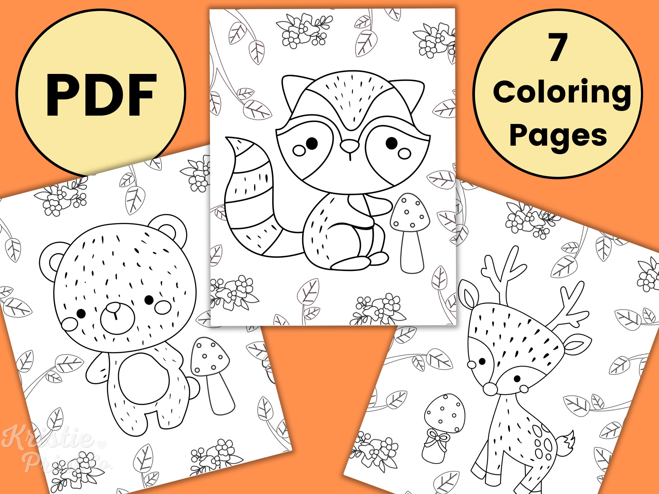 Printable Forest Coloring Pages, Kids Party Games, Forest Birthday