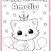 Editable Cat Birthday Coloring Page Printable Birthday Activity Custom ...