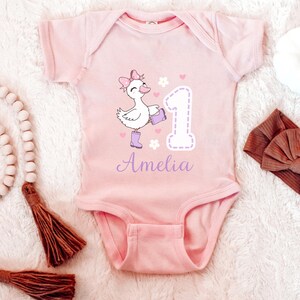 Custom Birthday Girl Shirt with Goose Birthday Party 1St Birthday Outfit Girl First Birthday Shirt Goose 1st Birthday Girl 1St Birthday Tee