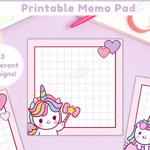 Printable Memo Sheets Digital Download Kawaii Stationary - Etsy