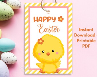 Happy Easter Tag, Easter Gift Tags Printable, Basket Tags for Easter, Instant Download, Easter gift tag, Printable Easter Basket Tags