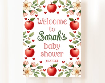 Apple of Our Eye Baby Shower Sign Apple Baby Shower Decorations Apple of My Eye Shower Welcome Sign Autumn Baby Shower Fruit Shower AP12