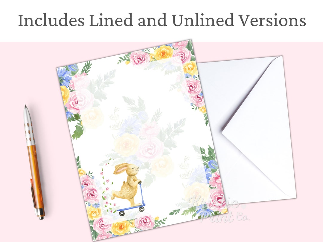 Bunny Stationery Set of 2, Spring Stationary Set, Cute Letter Writing ...