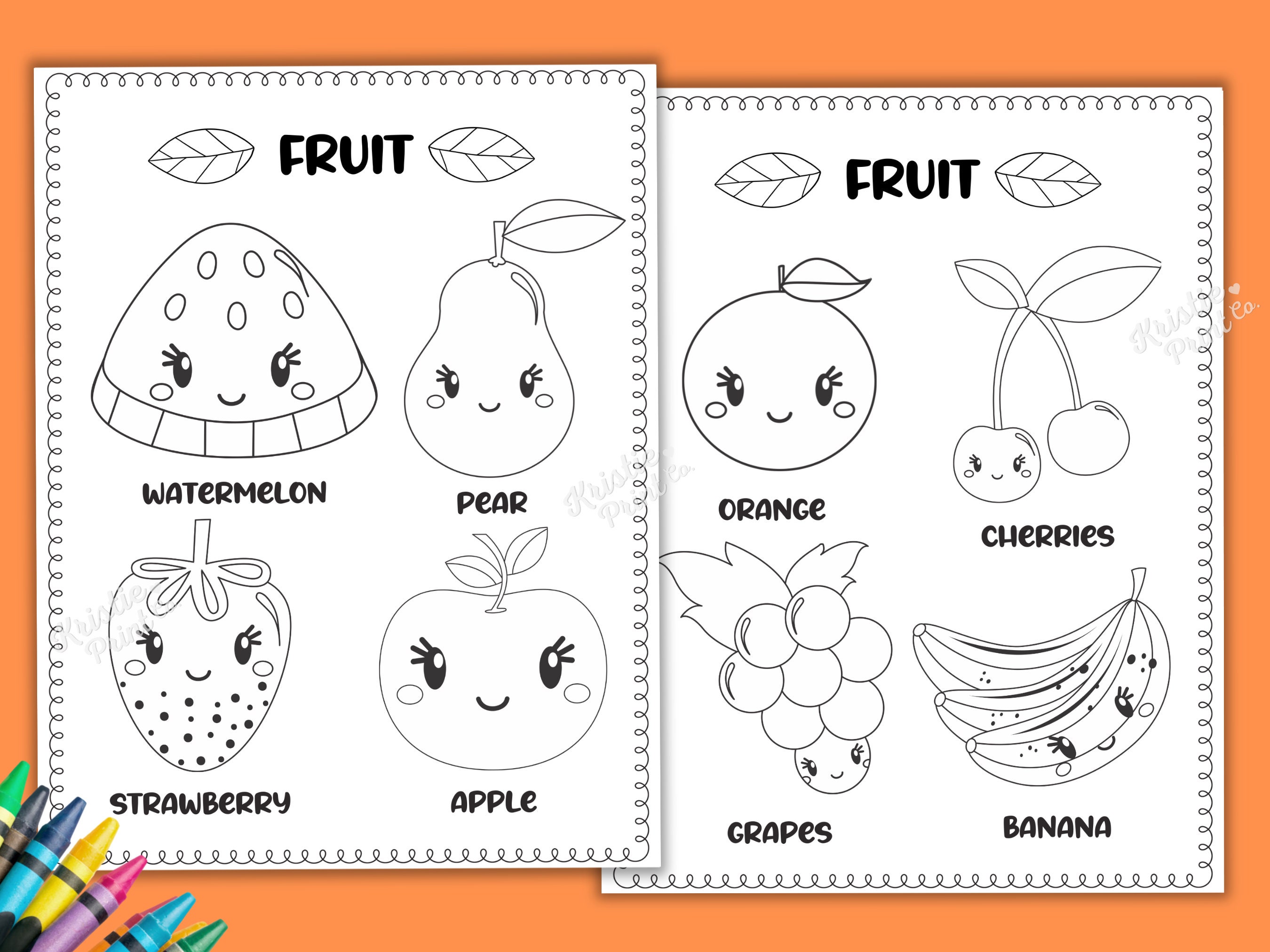 Fruit Worksheets for Kids, Fruit Preschool Worksheets, Kindergarten