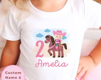 Personalized Cowgirl Birthday Shirt Toddler Horse Shirt Girl Birthday Shirt Western Birthday Kids Birthday Shirt Horse Shirt Girls Rodeo
