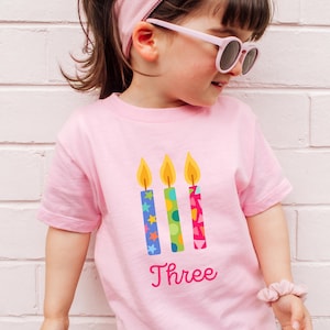 3rd Birthday Shirt Third Birthday Shirt Three Birthday Shirt Three Candle Shirt 3 Year Old Birthday Girl Birthday Shirt 3rd Birthday Outfit