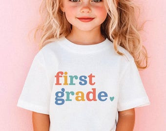 First Grade Shirt Back To School Shirt First Day Of School Kids School Shirt Elementary School Girl School Shirt Cute Retro First Grade Tee