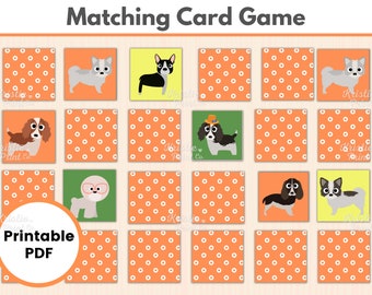 Hond Memory Game afdrukbaar, bijpassend kaartspel, bijpassend spel afdrukbaar, educatieve activiteiten, kinderactiviteit, kleuterschool, kleuterschool