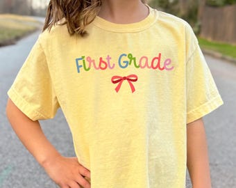 Comfort Colors First Grade Shirt Kids School Shirt First Day of School Shirts 1st Grade Shirt Girl Back to School TShirt School Outfit Cute