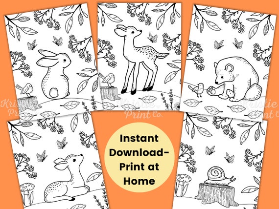 Woodland Coloring Pages for Kids Kids Party Games Woodland