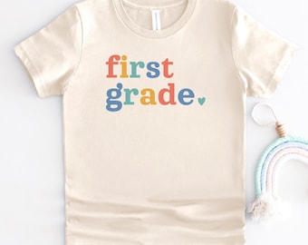 First Grade Shirt Back To School Shirt First Day Of School Kids School Shirt Elementary School Girl School Shirt Cute Retro First Grade Tee