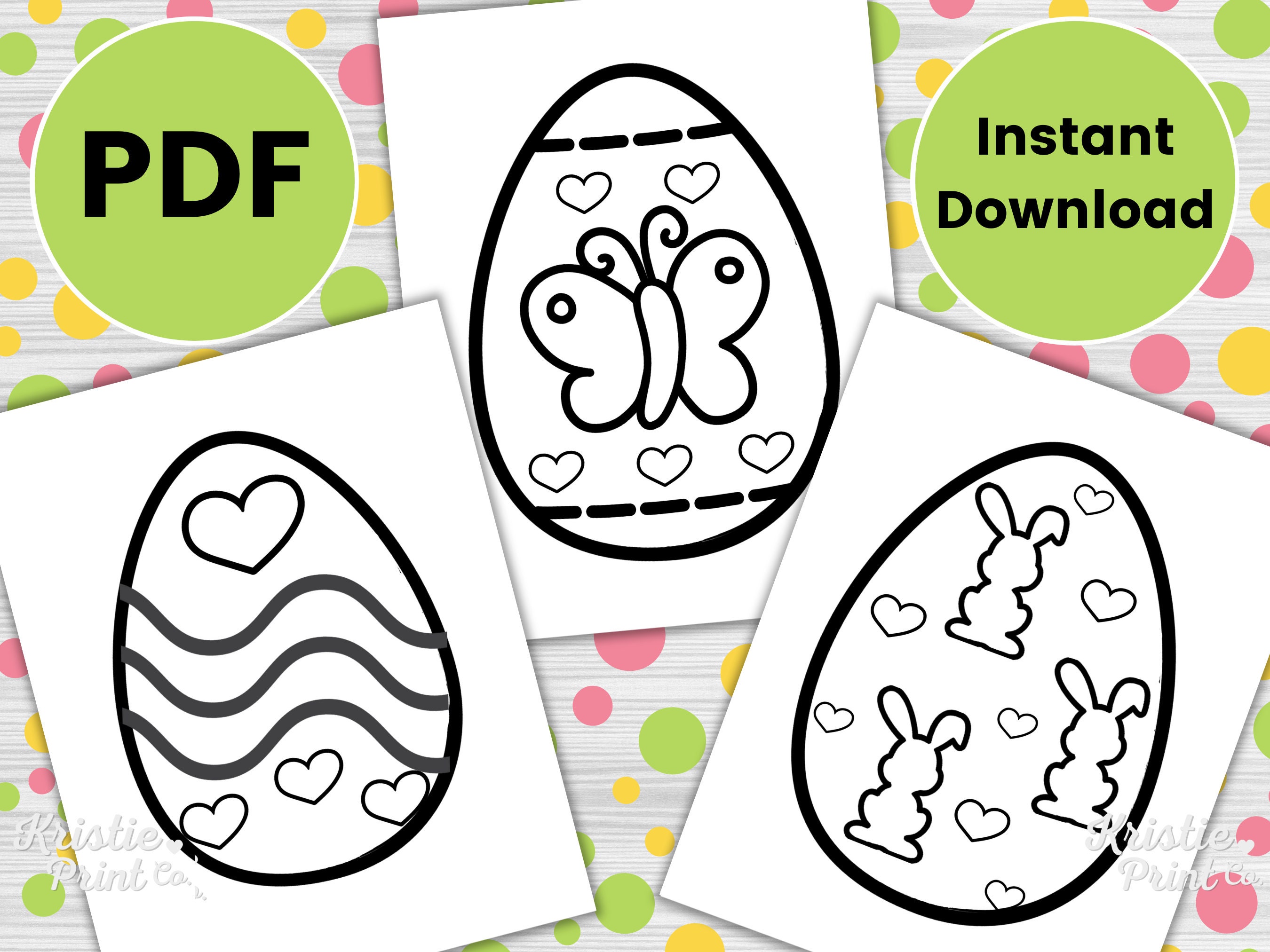 Easter Egg Coloring Pages for Kids, Toddlers, Easter Activities, Easter ...
