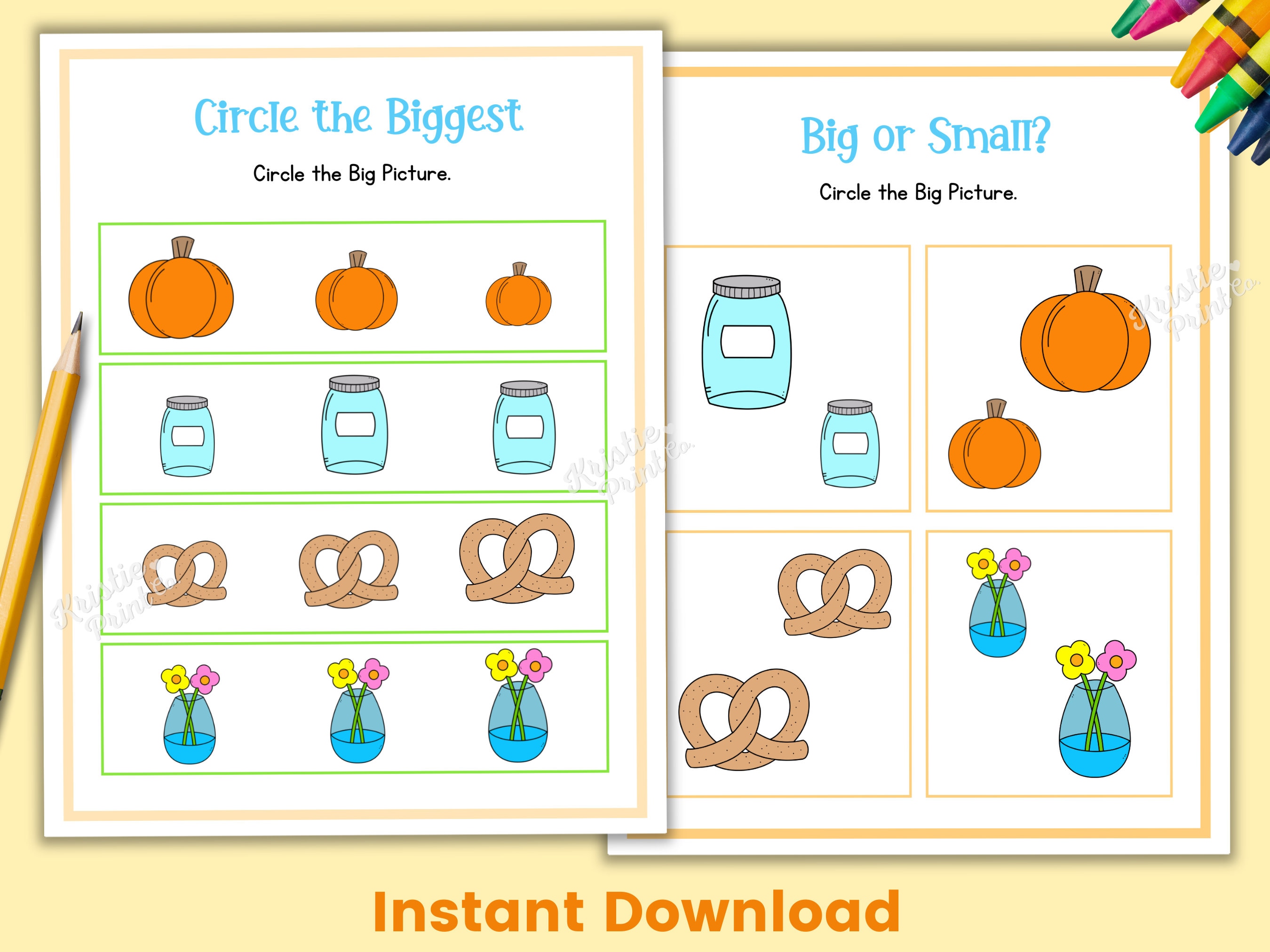 Circle The Big School Things, Find Big Or Small Worksheet For