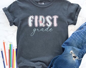 First Grade Shirt Back To School Shirt First Day Of School Kids School Shirt Elementary School Girl School Shirt Cute Grandmillenal Preppy