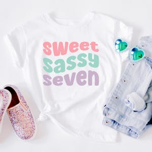 Sweet Sassy Seven Birthday Shirt 7th Birthday Party Shirt Seven Years Old Girl Birthday Gift Seventh Birthday Girl Birthday Tee Outfit 7th