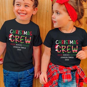 Custom Christmas Crew Shirt Personalized Family Christmas Shirt Matching Family Shirts for Christmas T Shirts Family Xmas Matching Family
