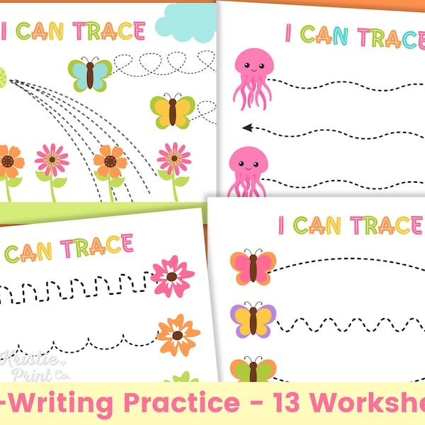 Trace The Lines, Preschool Worksheet, Pre-k Curriculum Worksheets, Printable Preschool Activities, Preschool Learning Worksheets, Download