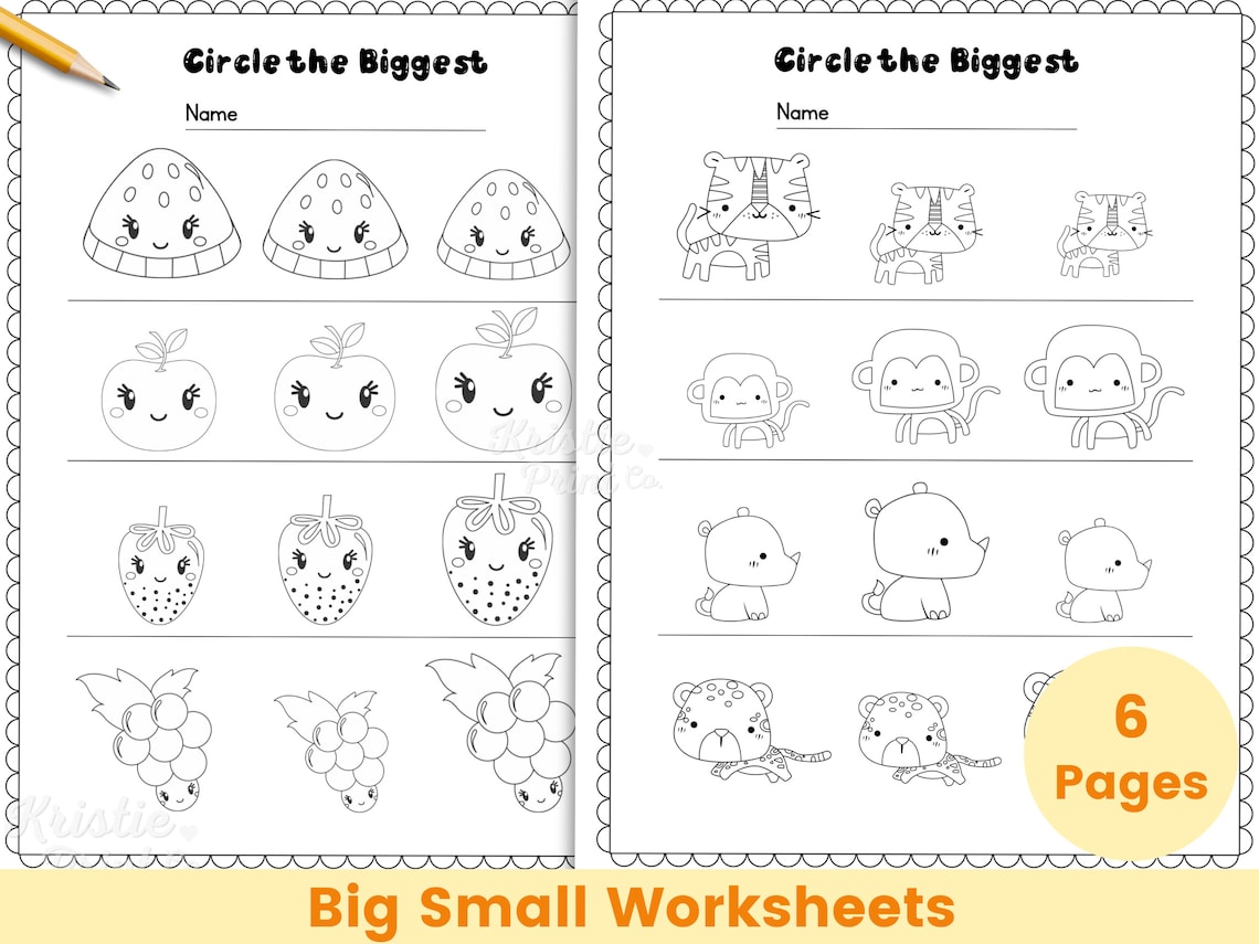 Big Small Worksheets, Preschool Worksheets for Kids, Kindergarten ...
