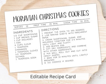 Modello di carta di ricetta minimalista, carta di ricetta personalizzata, modello di ricetta stampabile, modello di carta di ricetta della fattoria, carta di ricetta semplice, 4x6, 5x7