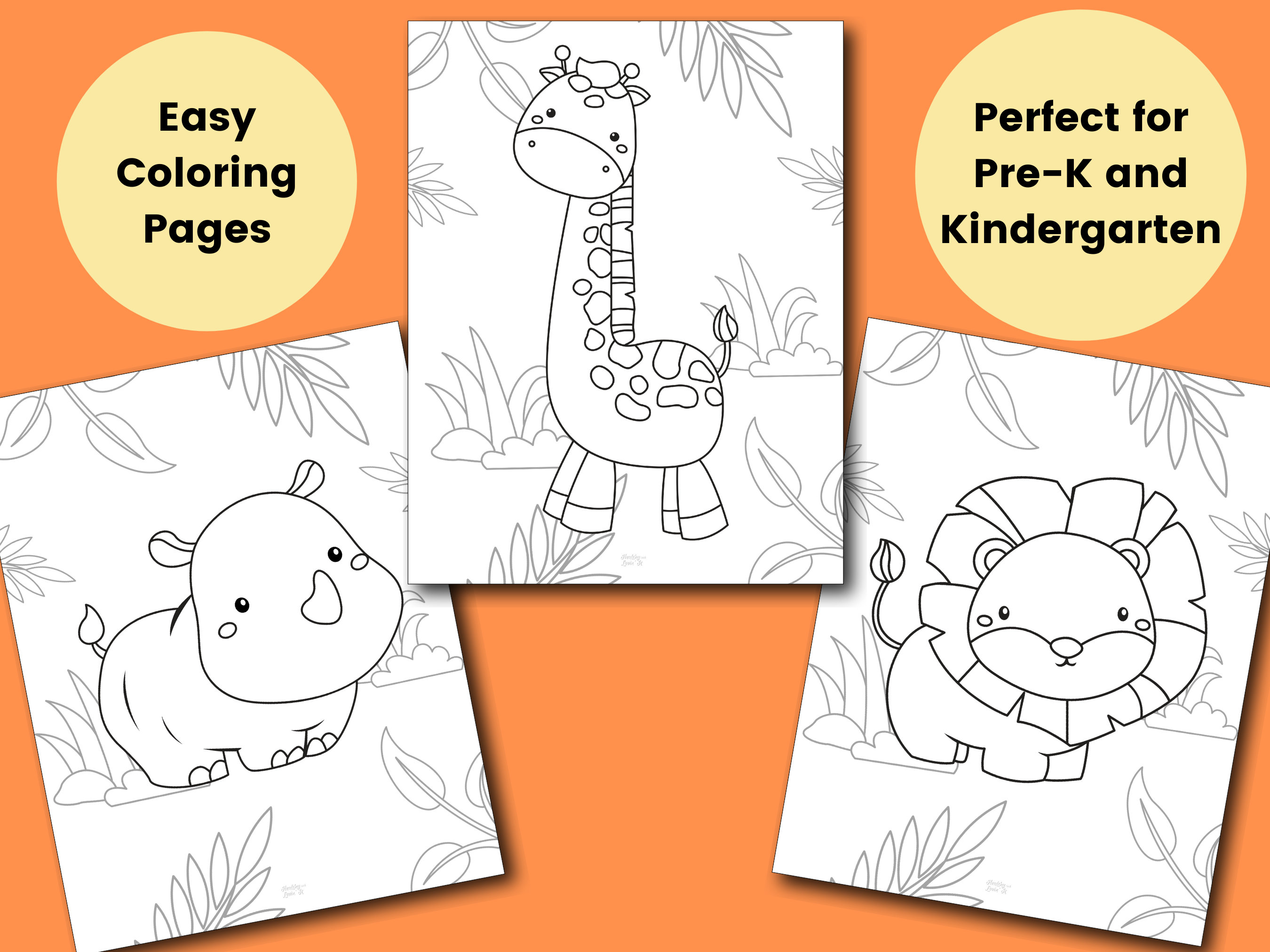 Safari Coloring Pages for Kids Kids Party Games Jungle - Etsy