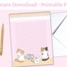 Cat Stationery Printable, Kawaii Stationery Printable, Printable Kawaii ...