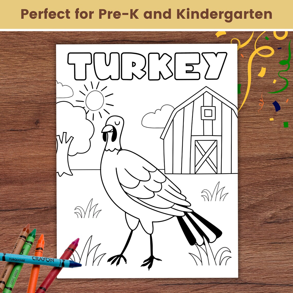 Cute Coloring Turkey Coloring Pages for Kids Kids Party Games ...