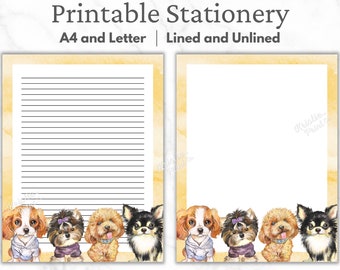 Artigos de papelaria para cães, artigos de papelaria para cachorros, artigos de papelaria para animais, artigos de papelaria para impressão, papel para escrever digital, papel pautado bonito, sem forro, páginas de notas
