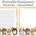 Dog Stationery, Puppy Stationary, Animal Stationery, Printable ...