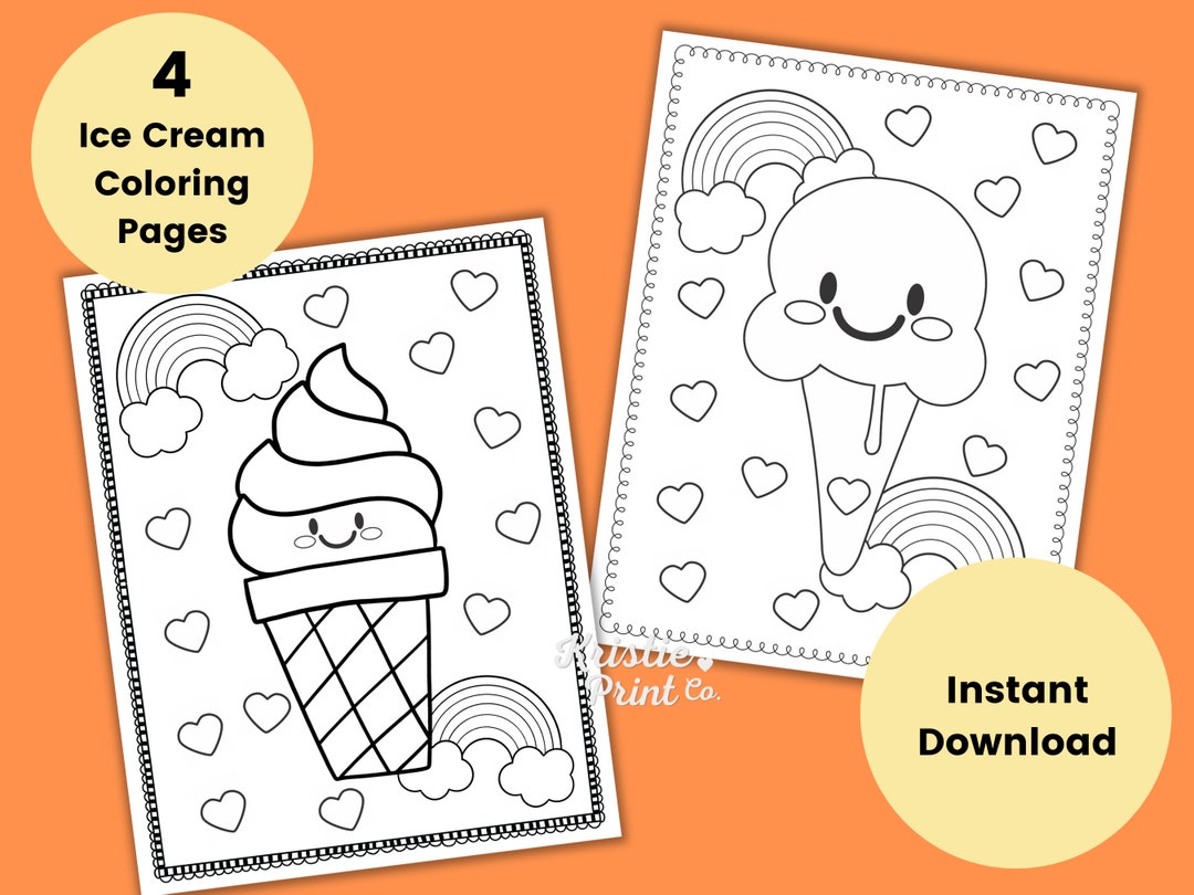 Ice Cream Coloring Page for Kids Kids Party Games Ice Cream