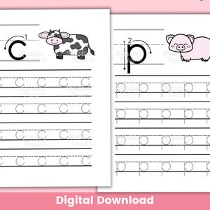 Lowercase Letters Printable, Letter Tracing Worksheets, Handwriting ...