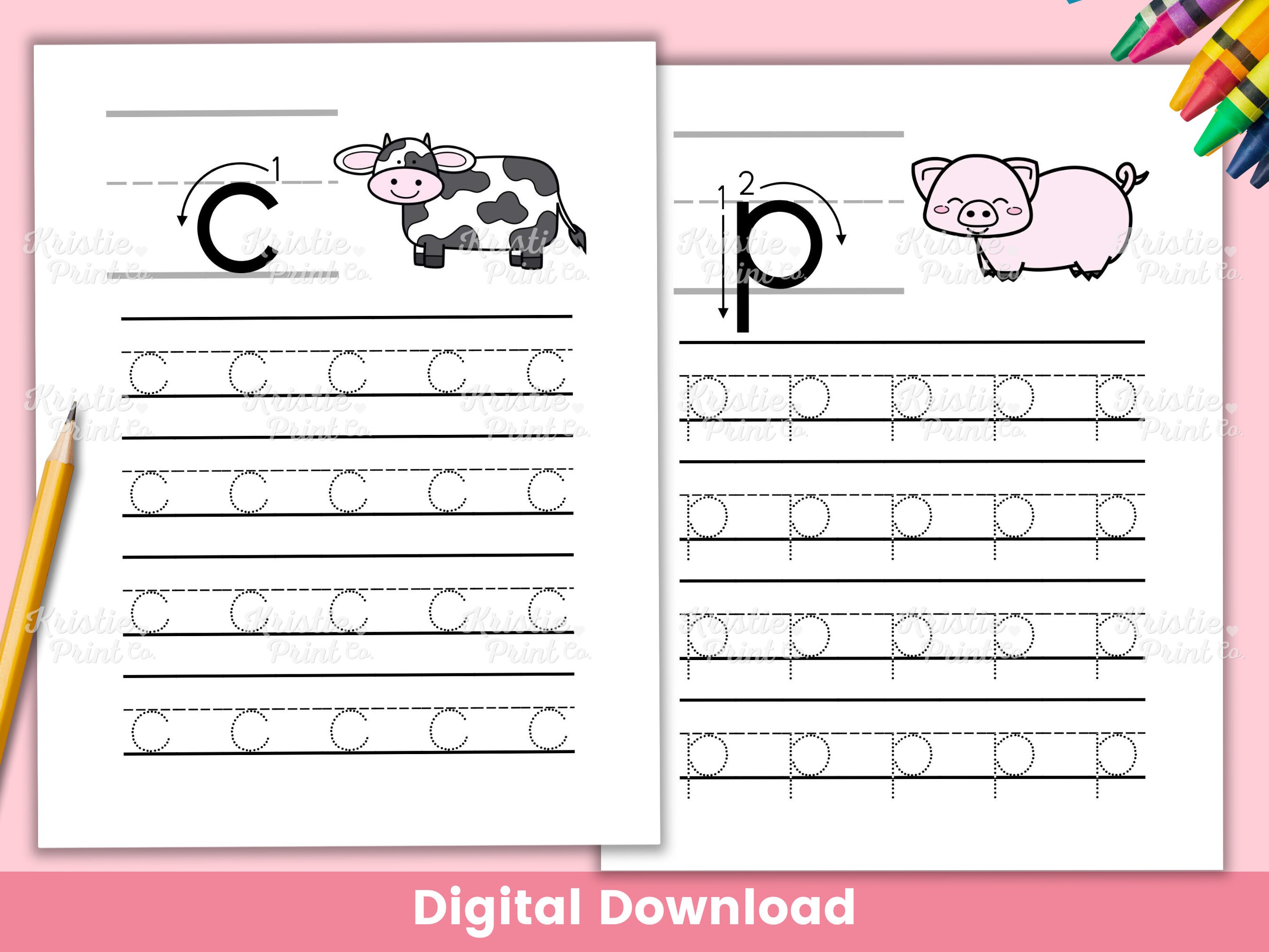 Lowercase Letters Printable, Letter Tracing Worksheets, Handwriting ...
