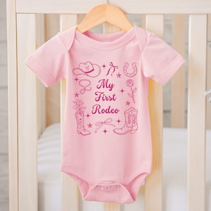 First Rodeo Birthday Bodysuit Girl 1St Rodeo Birthday Shirt Girl My First Rodeo Girl Shirt Western Birthday Baby Girl Outfit 1St Bday FRG1