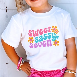 Sweet Sassy Seven Birthday Shirt 7th Birthday Party Shirt Seven Years Old Girl Birthday Gift Seventh Birthday Girl Birthday Tee Outfit 7th