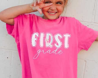 First Grade Shirt Back To School Shirt First Day Of School Kids School Shirt Elementary School Girl School Shirt Cute Grandmillenal Preppy